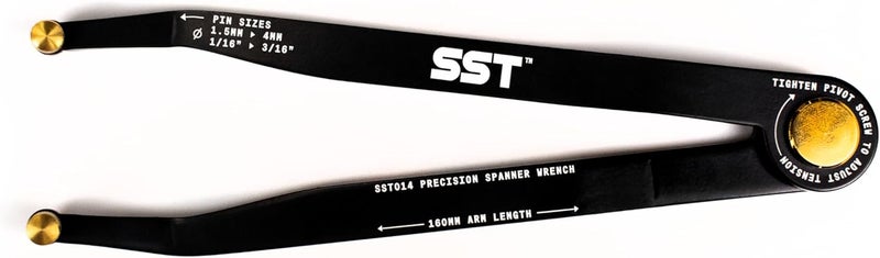 Stupid Simple Tools SST® - Precision Spanner Wrench – For Obscure Hardware & Fasteners – Includes 12 Metric & Imperial Steel Pin Sizes – Adjustable Tension – 160mm Arm – 180° Movement – With Storage Case - Image 1